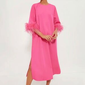 Tuckernuck Pink Feather Sleeve Dress
